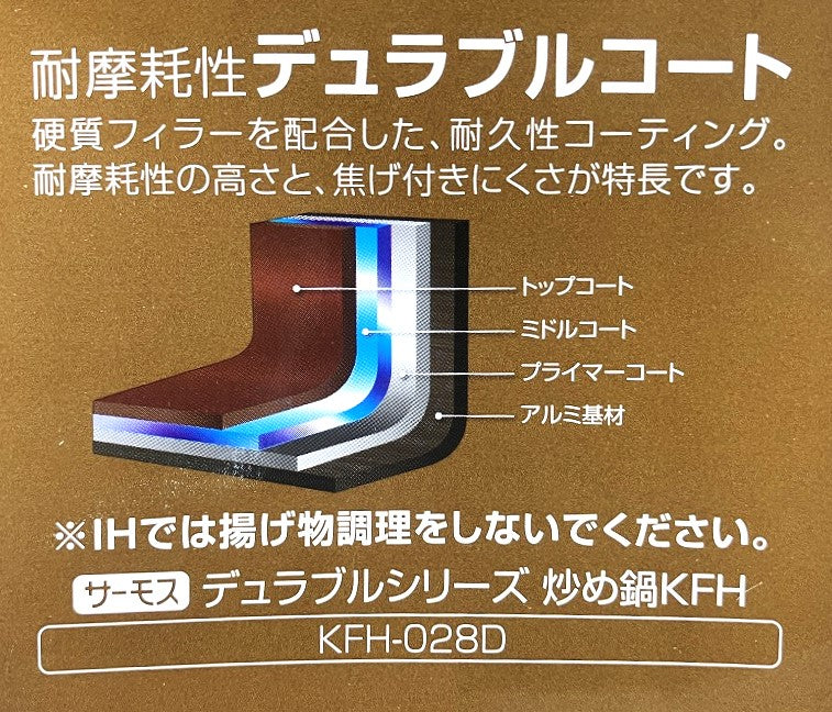 サーモス デュラブルIH炒め鍋28㎝ KFH-028D R
