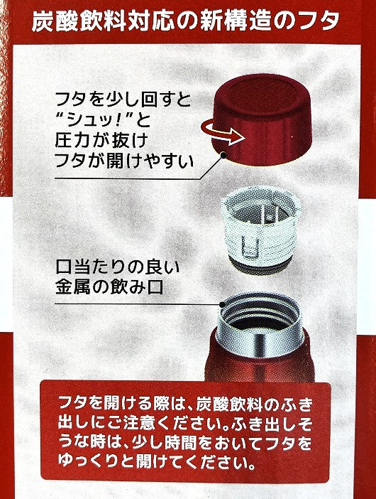 サーモス 保冷炭酸飲料ボトル0.75L(レッド)FJK-750