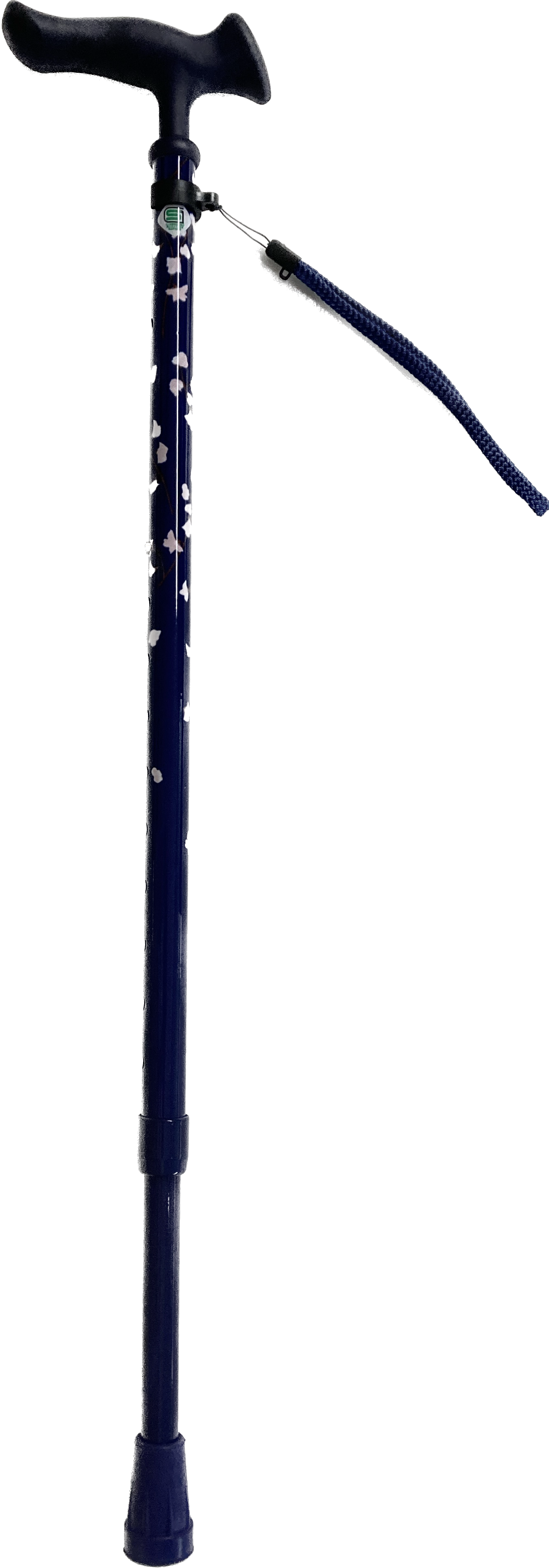 かるがもファムⅡ伸縮ステッキ 小花ネイビー WB5131