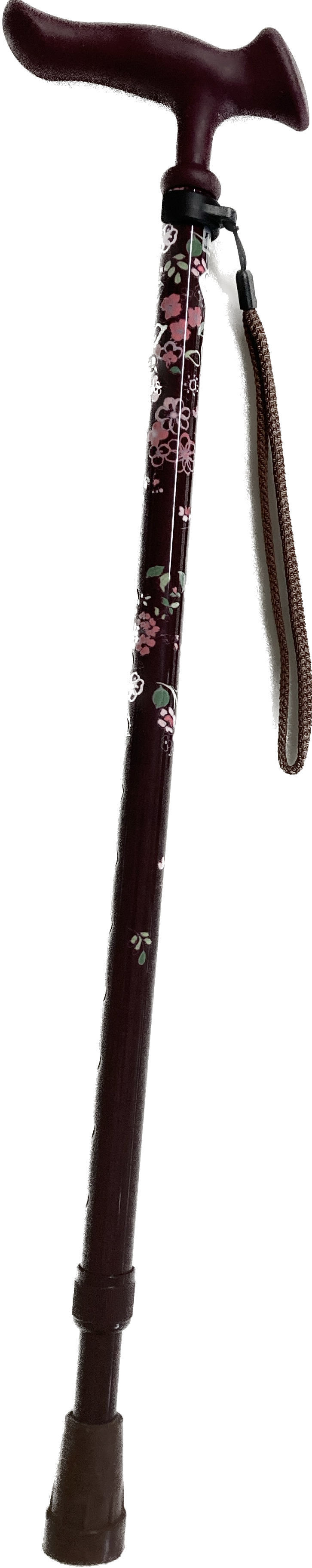 かるがもファムⅡ伸縮ステッキ 小花ワイン WB5130