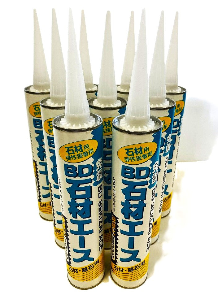 ボンド商事　石材用弾性接着剤 BD免震石材エース 333ml（9本セット）
