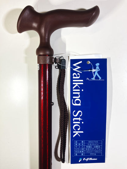 かるがもオム 伸縮S･M兼用ステッキ　木目ミディアム　WB3745