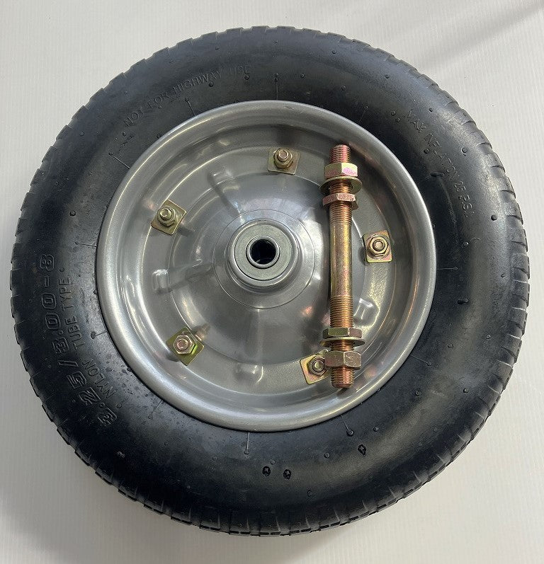 山新オリジナル　一輪車用ノーパンクタイヤ（シャフト付き）