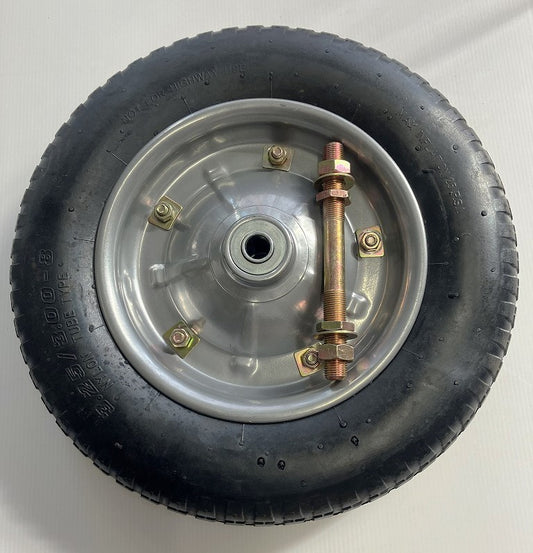 山新オリジナル　一輪車用ノーパンクタイヤ（シャフト付き）