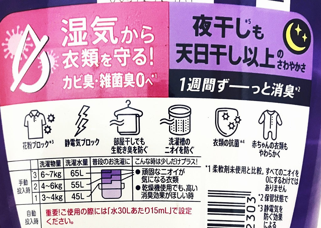 P＆G レノア 超消臭1WEEK 柔軟剤 夜干し用 アクアナイトシャボンの香り 本体 490ml【2本セット】
