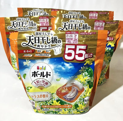 P＆G ボールド ジェルボール4D シトラス＆ヴァーベナの香り つめかえ用 メガジャンボ 55個入【5点セット】