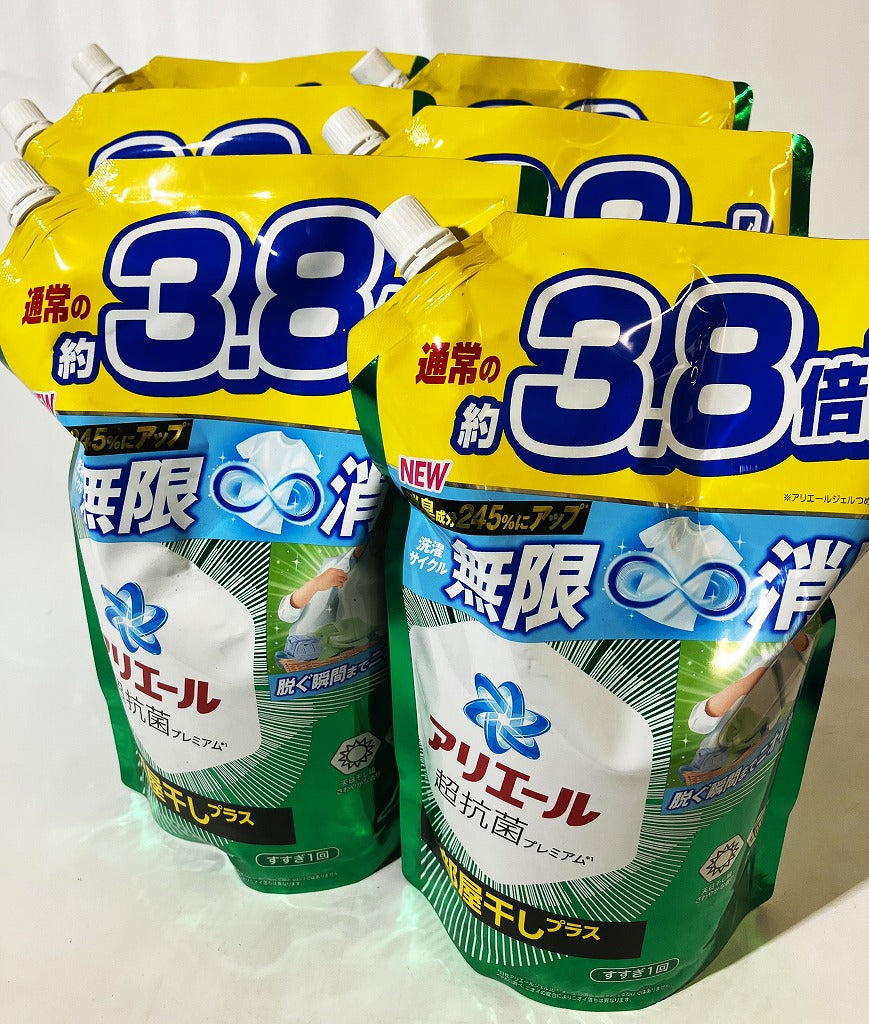 P＆G アリエールジェル部屋干しプラス　つめかえウルトラジャンボサイズ 1480ｇ【6点セット】